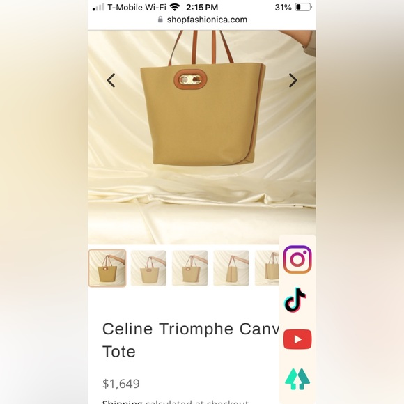 Celine Triomphe Canvas Tote - Picture 8 of 8